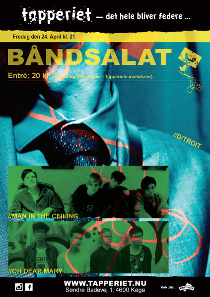 Båndsalat på Tapperiet plakat design