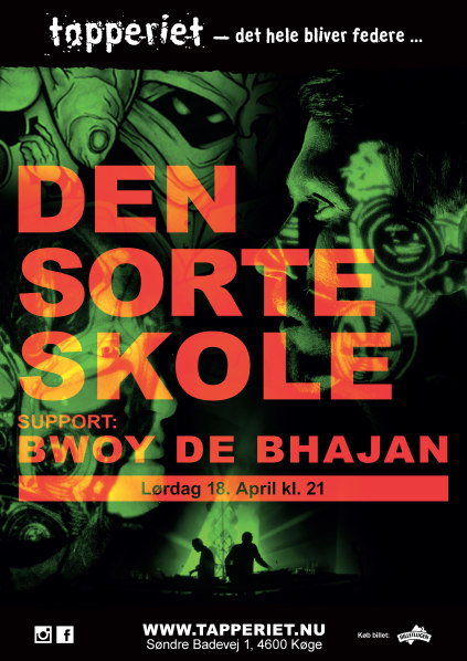 Den Sorte Skole på Tapperiet plakat design